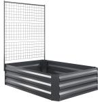Caixa de Plantio de Aço Galvanizado com Treliça para Plantas Trepadeiras e Fundo Aberto 80x115x125 cm Cinza Escuro
