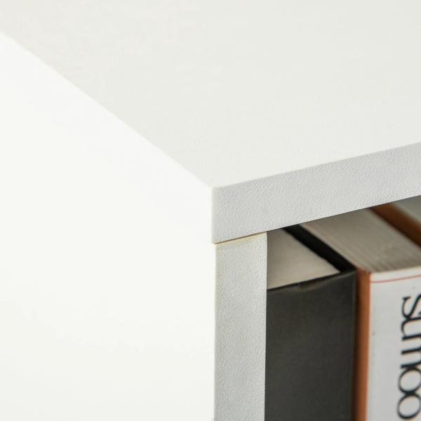 Estante para Livros com 3 Compartimentos de Armazenamento Livros Plantas para Sala de Estar Estúdio Dormitório 62,2x24x102,4cm Branco