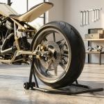 Cavalete para Mota Suporte Traseiro Universal de Aço com Suportes em U e L para Roda 10" 17" 18" Carga 200 kg Preto