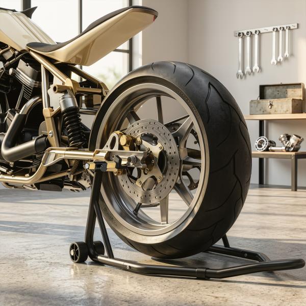 Cavalete para Mota Suporte Traseiro Universal de Aço com Suportes em U e L para Roda 10" 17" 18" Carga 200 kg Preto
