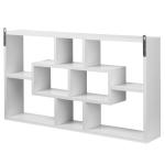 Estante de parede decorativa Conjunto de 8 estantes para CDs Estantes Flutuantes Cubos Modernos 85x14,5x47,5cm Carga 20kg Madeira