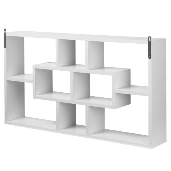 Estante de parede decorativa Conjunto de 8 estantes para CDs Estantes Flutuantes Cubos Modernos 85x14,5x47,5cm Carga 20kg Madeira