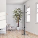 Arranhador para Gatos do Chão ao Teto com Altura Ajustável, 4 Plataformas e Poste 43x27x228 - 260 cm Cinzento