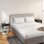 Conjunto de 2 Mesas de Cabeceira Suspensas com Gaveta Prateleira Aberta para Quarto 37x32x21 cm Preto Brilhante