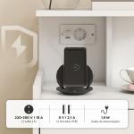 Mesa de Cabeceira com Estação de Carregamento Portos USB Gaveta e Prateleiras Abertas 40x40x60 cm Branco