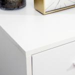 Armário de Escritório para Impressora Multifuncional com 3 Gavetas Prateleira Ajustável e Rodas 80x40x65cm Branco
