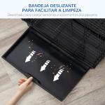 Gaiola para Pássaros com Teto Abatível 2 Poleiros 2 Comedouros e Bandeja Amovível para Canários Periquitos 40x40x59 cm Preto