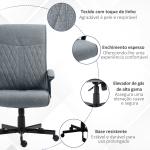 Cadeira de Escritório Giratória 360° com Encosto Alto Altura Ajustável e Função de Inclinação 65x65x102 - 112,5cm Cinza Escuro
