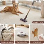 Tapete para Sala de Estar 230x160 cm Tapete Lavável à Máquina Pelo Longo Macio Estilo Moderno Creme