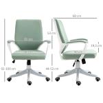 Cadeira de Escritório Ergonómica Giratória e com Altura Ajustável e Suporte Lombar 62x69x92 - 100 cm Verde