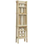 Suporte de Madeira para Plantas Dobrável de 3 Níveis com Estrutura em Forma de A para Jardim Pátio 100x36x112 cm Natural