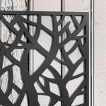 Floreira de Metal com Ecrã de Privacidade com Ramos Decorativos Floreira de Parede ou Independente 61x23x113 cm Preto