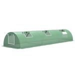 Estufa Pequena para Cultivo de Plantas com 5 Janelas Estrutura em Aço e Cobertura de PE Anti - UV 300x80x45 cm Verde