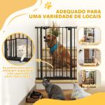 Barreira de Segurança Ajustável com Porta Pequena, Fecho Automático e Sistema de Bloqueio Duplo 74 - 80 x 104,1 cm Preta