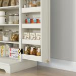 Armário Despensa de Cozinha com 2 Portas, 16 Prateleiras e Prateleira Ajustável para Sala de Jantar ou Sala de Estar 60x40x104 cm Creme