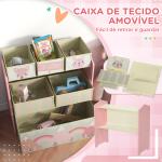 Estante para Brinquedos com 6 Caixas de Tecido não Tecido Amovíveis Organizador de Brinquedos 63x30x66 cm Rosa