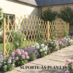 Conjunto de 2 Painéis de Vedações de Jardim Exterior Extensíveis de Madeira para Decoração de Terraço 180x30x103 cm Madeira
