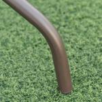 Conjunto de Jardim Refeição 6 Peças com 4 Cadeiras Dobráveis Mesa com Bancada de Vidro e Chapéu de Sol Bege