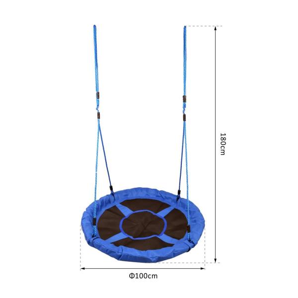 Baloiço para Criança tipo Ninho Baloiço Infantil Redondo acima de 3 Anos Carga Máx. 100 kg Ø100x180 cm Azul