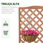 Floreira com Treliça de Madeira Caixa de Plantio com Suporte para Plantas Trepadeiras para Cultivos 70x28x117 cm Madeira
