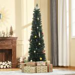 Árvore de Natal Artificial Altura 180cm com 380 Ramos de Folhas de PVC Ignífugos Base Dobrável e Suporte Metálico Ø56x180cm Verde