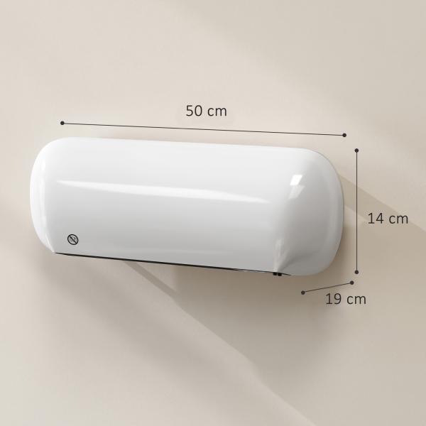 Aquecedor Elétrico de Parede 2000 W com 3 Modos, Ecrã LED, Termóstato, Temporizador e Oscilação Branco