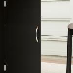 Mesa de Cozinha Dobrável Mesa de Madeira com 2 Prateleiras de Armazenamento e Rodas 75x140x74 cm Preto e Madeira