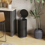 Caixote do Lixo de Cozinha 30L com Pedal, Tampa de Fecho Suave e Balde Interior Removível, Preto