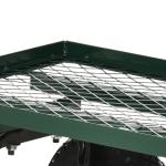 Carro de Transporte com Pega Revestida e 4 Rodas Grandes de Ø24 cm Carrinho de Jardim em Aço 94x48,5x100 cm Preto e Verde