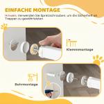 Barreira de Segurança para Cães 75 - 85 cm para Portas e Escadas, Dupla Direção, Duplo Bloqueio, Branco