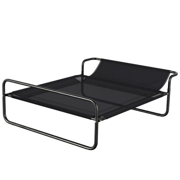 Cama Elevada para Cães Respirável para Cães Pequenos 106x81x33 cm Tecido de Textilene Encosto Inclinável Estrutur
