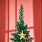 Árvore de Natal Artificial 180cm Ignífugo com 390 Pontas de Ramo PVC Decoração de Natal para Interiores Fácil de Montar Verde