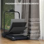Passadeira 2 em 1 Passadeira com Guiador Dobrável 2,5 HP Velocidade Ajustável Máximo 10 km/h Passadeira Elétrica 130x59x96 cm Preto