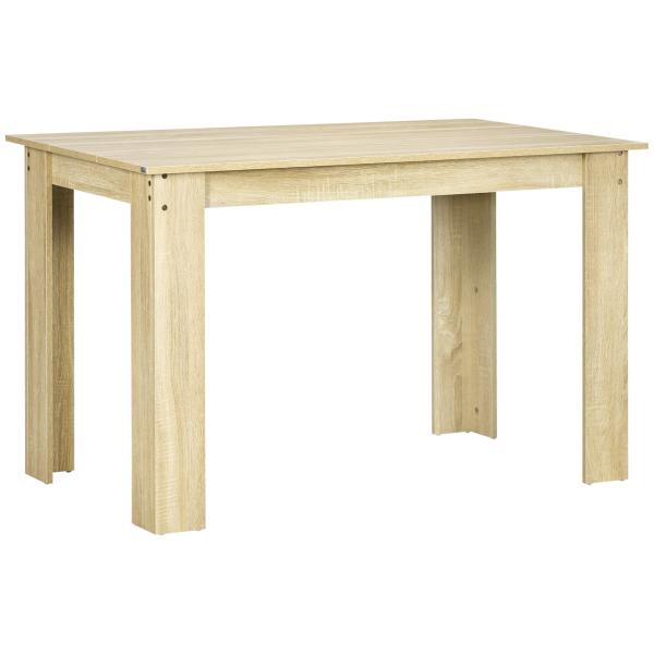 Mesa de Sala de Jantar para 4 - 6 Pessoas Estilo Moderno com Bancada de Melamina de Madeira Carga 50 kg 120x69x75 cm Carvalho