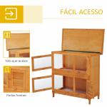 Coelheira de Madeira Exterior de 2 Níveis Gaiola para 1 - 2 Coelhos Animais Pequenos com Teto Asfáltico Dobrável e 2 Bandejas Removíveis 90x45x90cm Madeira