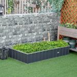 Horta Urbana Canteiro de Jardim em Aço com Luvas Incluídas, Floreira Retangular para Cultivo de Plantas e Flores para Terraço e Varanda Exterior 174x90x30 cm Cinzento