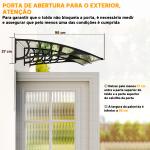 Marquise de Proteção 200x96 cm Marquise Exterior para Portas e Janelas contra o Sol e Chuva com Suporte de PP Policarbonato Transparente