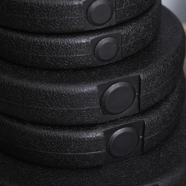 Conjunto de Halteres Pesos Fitness 40kg Ajustável Musculação com Barra de Aço e Discos para Ginásio Casa Preto e Prata