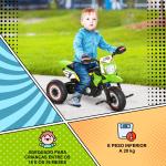 Mota para Crianças acima de 18 Meses Mota a Pedais para Crianças com 3 Rodas Luzes e Sons Realistas 71x40x51 cm Verde