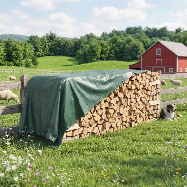 Lona Impermeável Exterior 6x8 m Toldo PE 90 g/m² Proteção UV com Ilhós Reforçados para Lenha Móveis de Jardim Verde