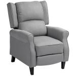 HOMOM Poltrona Reclinável Poltrona Relax com Reclinação Manual até 160° e Apoio para os Pés Retráteis 77x88x102 cm Cinza