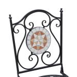 Conjunto de 2 Cadeiras Dobráveis de Jardim Cadeiras com Mosaico Carga Máxima 120 kg 50x40x94,5 cm Preto