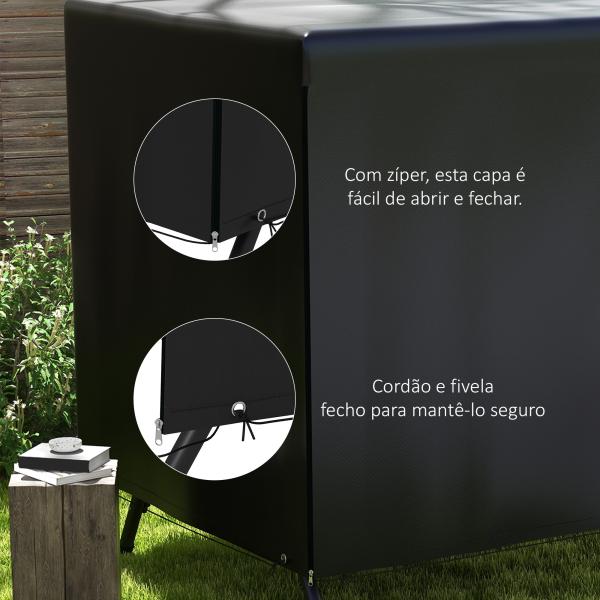 Capa Protetora Impermeável para Baloiço de Jardim de 3 Lugares com Fecho Antipoeira e Antivento 215x155x150 cm
