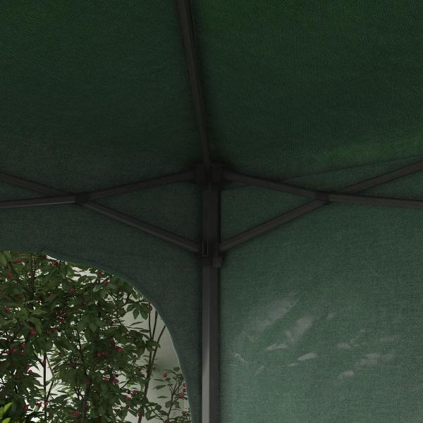 Tenda Dobrável com Altura Ajustável 1 Parede Lateral Teto com Ventilação 4 Sacos de Areia e Bolsa de Transporte 3x3 m Verde