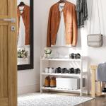 Sapateira de Madeira de 3 Níveis para até 9 Pares de Sapatos para Entrada Corredor Dormitório 70x26x57,5cm Branco