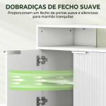 Móvel para Lavatório Pousar com 2 Portas Canaladas para Lavatório com ou sem Pedestal 60x33x63 cm Branco