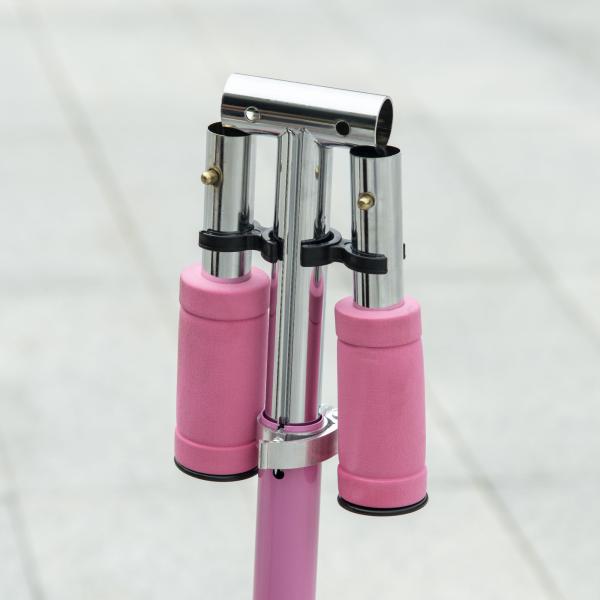 Trotinete para Crianças Dobrável com Luzes e Música 4 Alturas Ajustável Rodas Brilhantes e Pedal LED 67x32x65 - 78 cm Rosa