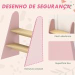 Banco para Crianças de 2 Degraus Torre de Aprendizagem Escada para Crianças acima de 3 Anos para Casa de Banho Cozinha 43x30x55 cm Rosa