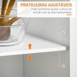 Carrinho de Cozinha com Rodas Móvel Auxiliar de Cozinha com 2 Gavetas 2 Portas Prateleira Ajustável 104x46x91 cm Branco