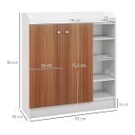 Sapateira com 2 Portas Prateleiras Interiores e 4 Prateleiras Exteriores com Altura Ajustável 83x30x90 cm Madeira